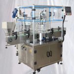 뚜껑 엘리베이터 피더가 있는 회전식 플라스틱 주스 병 캡퍼 장비